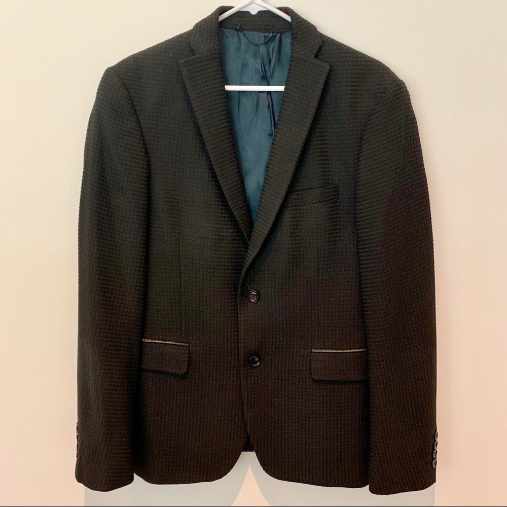 Zara Man Textured Black Blazer